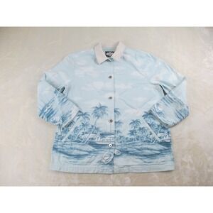 VINTAGE Ralph Lauren Naval Supply Jacket Womens Large Blue Beach Chore Coat*